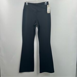 NIC+ZOE Active TLC Flare Leggings M Black Crossover Foldover Waist NWT
